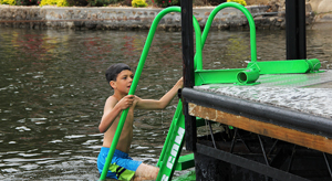 WetStep ladder with boy